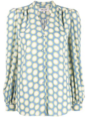 DVF Diane von Furstenberg Washington puff-sleeve blouse - Blue
