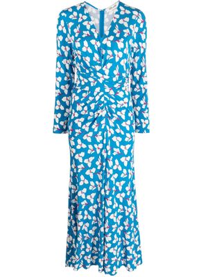 DVF Diane von Furstenberg wrap detailed maxi dress - Blue