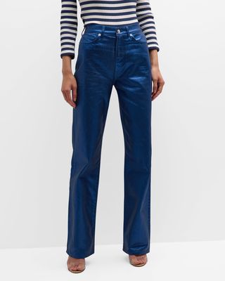 Dylan High Rise Straight-Leg Coated Jeans
