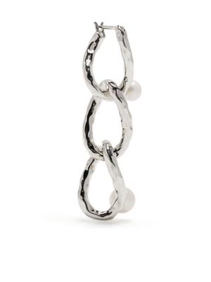 E.M. hammered chain-link hinge-pin earring - Silver