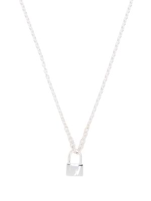E.M. locket-pendant silver necklace