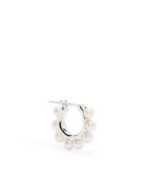 E.M. pearl-detail hoop earrings - White