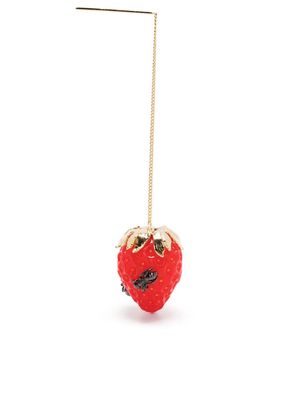 E.M. strawberry chain-link drop earring - Red
