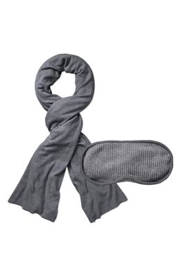 E Marie Travel Blanket and Eye Mask in Heather Grey