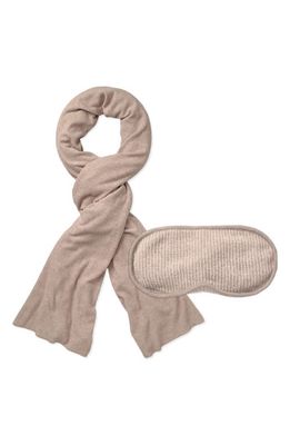 E Marie Travel Blanket and Eye Mask in Heather Nude