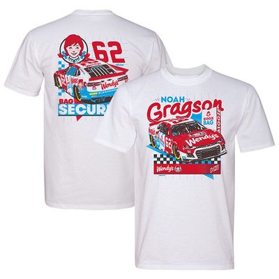 E2 APPAREL Men's White Noah Gragson Wendy's Car 2-Spot T-Shirt