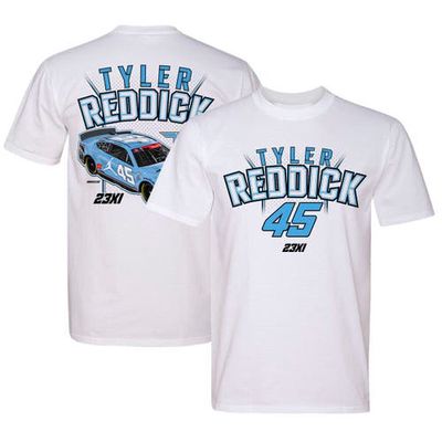 E2 APPAREL Men's White Tyler Reddick Jumpman Car Tri-Blend T-Shirt