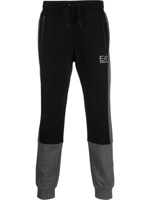 Ea7 Emporio Armani colour-block logo sweatpants - Black