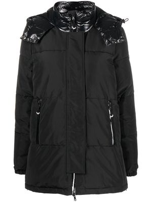 Ea7 Emporio Armani contrast-panel hooded padded jacket - Black