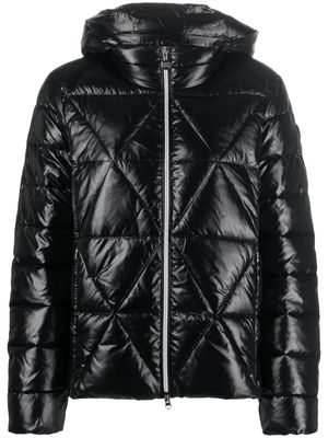Ea7 Emporio Armani diamond-quilted hooded jacket - Black