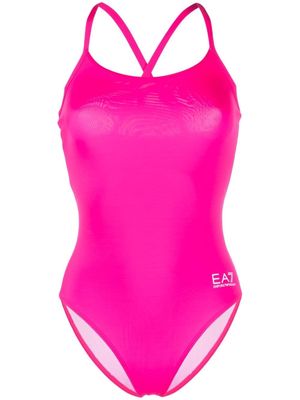Ea7 Emporio Armani EA7 logo-print one-piece swimsuit - Pink