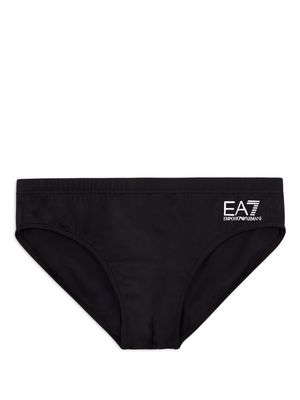 Ea7 Emporio Armani EA7 logo-print swim trunks - Black