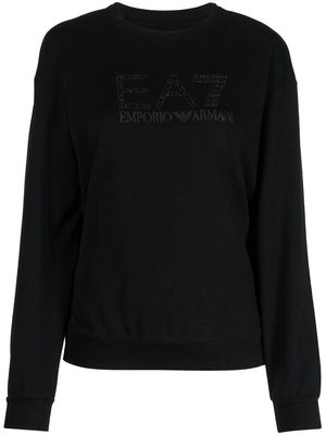Ea7 Emporio Armani embellished logo-print sweatshirt - Black