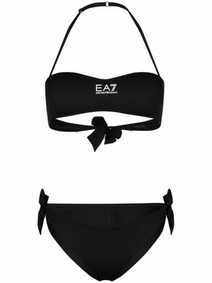 Ea7 Emporio Armani halterneck tie-side bikini - Black