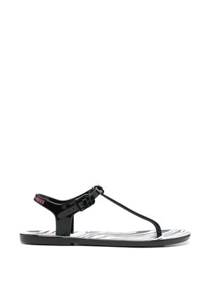 Ea7 Emporio Armani high-shine thong-strap sandals - Black