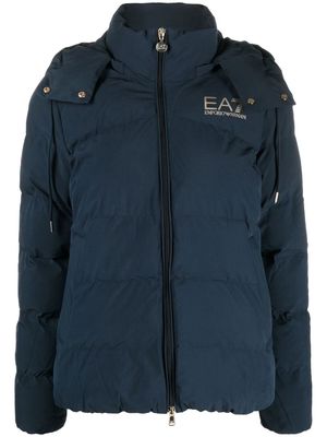 Ea7 Emporio Armani hooded zip-up jacket - Blue