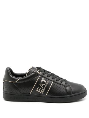 Ea7 Emporio Armani leather low-top sneakers - Black