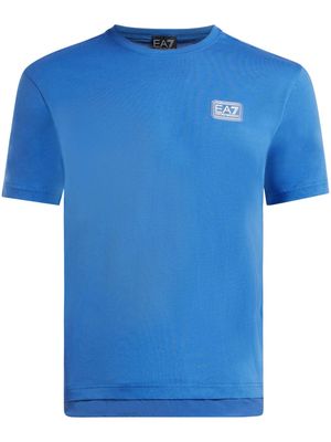 Ea7 Emporio Armani logo-appliqué cotton T-shirt - Blue
