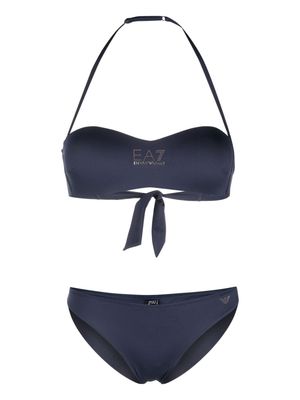 Ea7 Emporio Armani logo-embellished bikini set - Blue