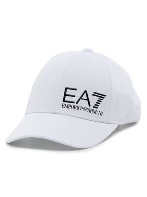 Ea7 Emporio Armani logo-embroidered cotton cap - White
