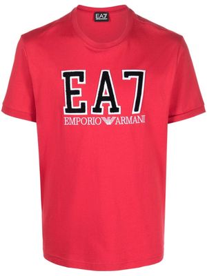 Ea7 Emporio Armani logo-embroidered cotton T-shirt