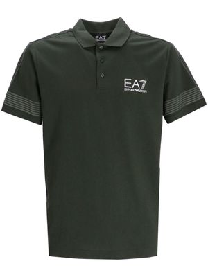 Ea7 Emporio Armani logo-patch cotton polo shirt - Green