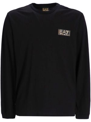 Ea7 Emporio Armani logo-patch cotton sweatshirt - Black