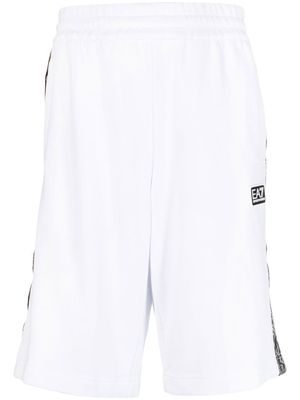 Ea7 Emporio Armani logo-patch cotton track shorts - White
