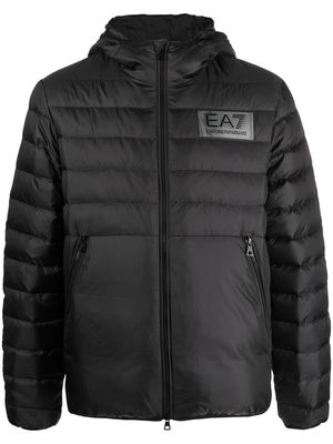 Ea7 Emporio Armani logo-patch duck-feather jacket - Black