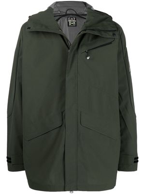 Ea7 Emporio Armani logo-patch hooded jacket - Green