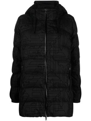 Ea7 Emporio Armani logo patch padded jacket - Black