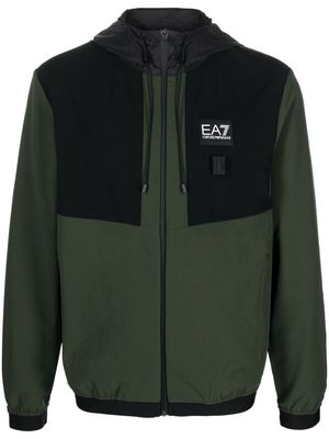 Ea7 Emporio Armani logo-patch panelled jacket - Green