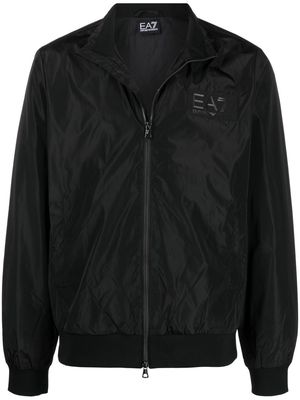 Ea7 Emporio Armani logo-patch zipped jacket - Black