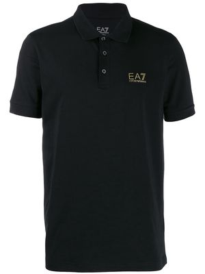 Ea7 Emporio Armani logo polo shirt - Black