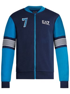 Ea7 Emporio Armani logo-print bomber jacket - Blue