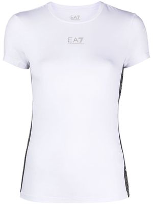 Ea7 Emporio Armani logo-print cap-sleeve T-shirt - White