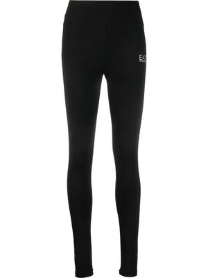 Ea7 Emporio Armani logo-print cotton leggings - Black