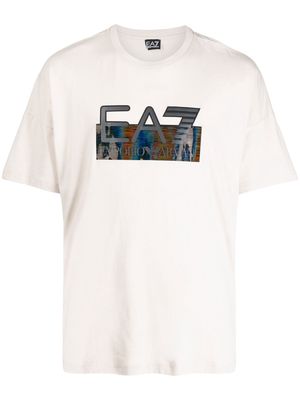 Ea7 Emporio Armani logo-print cotton t-shirt - Neutrals