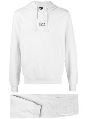 Ea7 Emporio Armani logo-print cotton tracksuit - Grey
