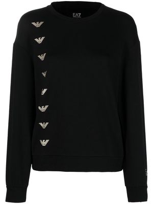 Ea7 Emporio Armani logo-print crew neck sweatshirt - Black
