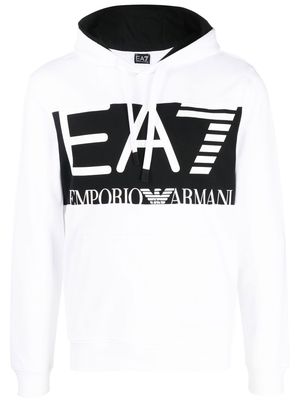 Ea7 Emporio Armani logo-print detail hoodie - Black
