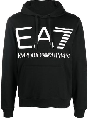 Ea7 Emporio Armani logo-print detail hoodie - White