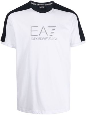 Ea7 Emporio Armani logo-print detail T-shirt - White