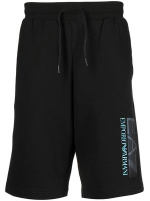 Ea7 Emporio Armani logo-print drawstring shorts - Black