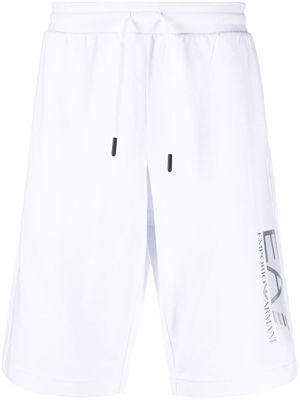 Ea7 Emporio Armani logo-print drawstring shorts - White
