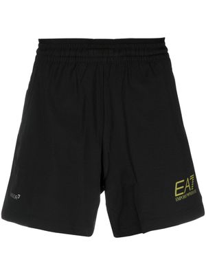 Ea7 Emporio Armani logo-print elasticated-waistband shorts - Black