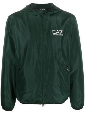 Ea7 Emporio Armani logo-print hooded jacket - Green
