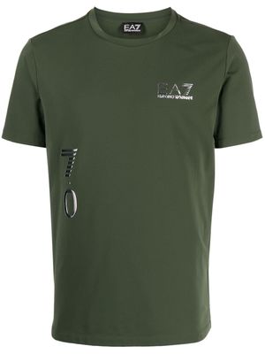 Ea7 Emporio Armani logo-print jersey T-shirt - Green