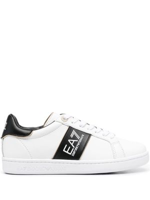 Ea7 Emporio Armani logo-print leather sneakers - White