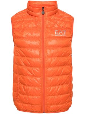 Ea7 Emporio Armani logo-print padded gilet - Orange